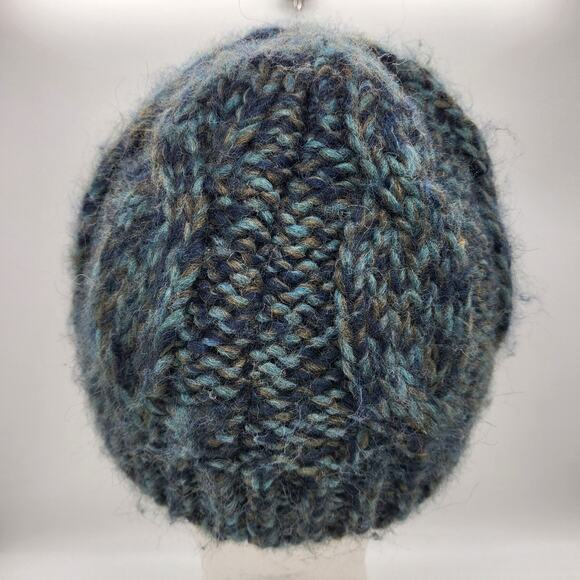 Cintelli e Galluzzo Blue Aplaca Wool Blend Knitted Beanie Hat Made in Italy OS - Picture 4 of 11